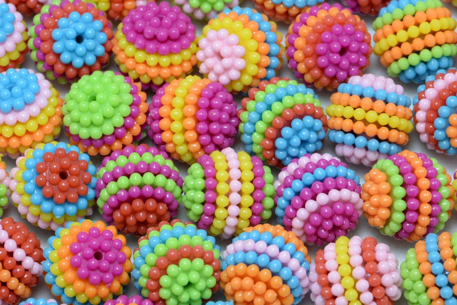 10pcs MultiColored Berry Beads 20mm Round by SuppliesDirect