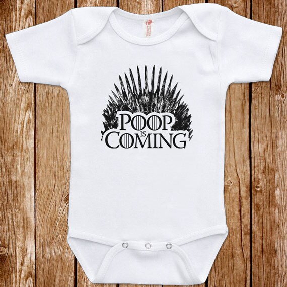Game Of Thrones Baby Parody Funny Infant Poop Is Coming Bodysuit One ...