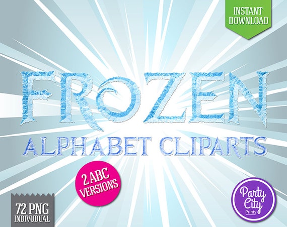 Frozen Alphabet Clipart Printable Frozen by Partycityprints