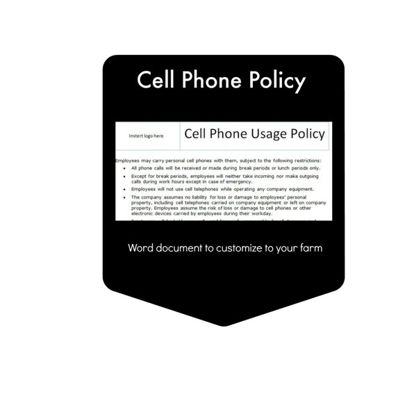 Items Similar To Cell Phone Usage Policy Template On Etsy