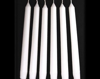 6 Angel White Classic Hand-poured Unscented Taper Candles