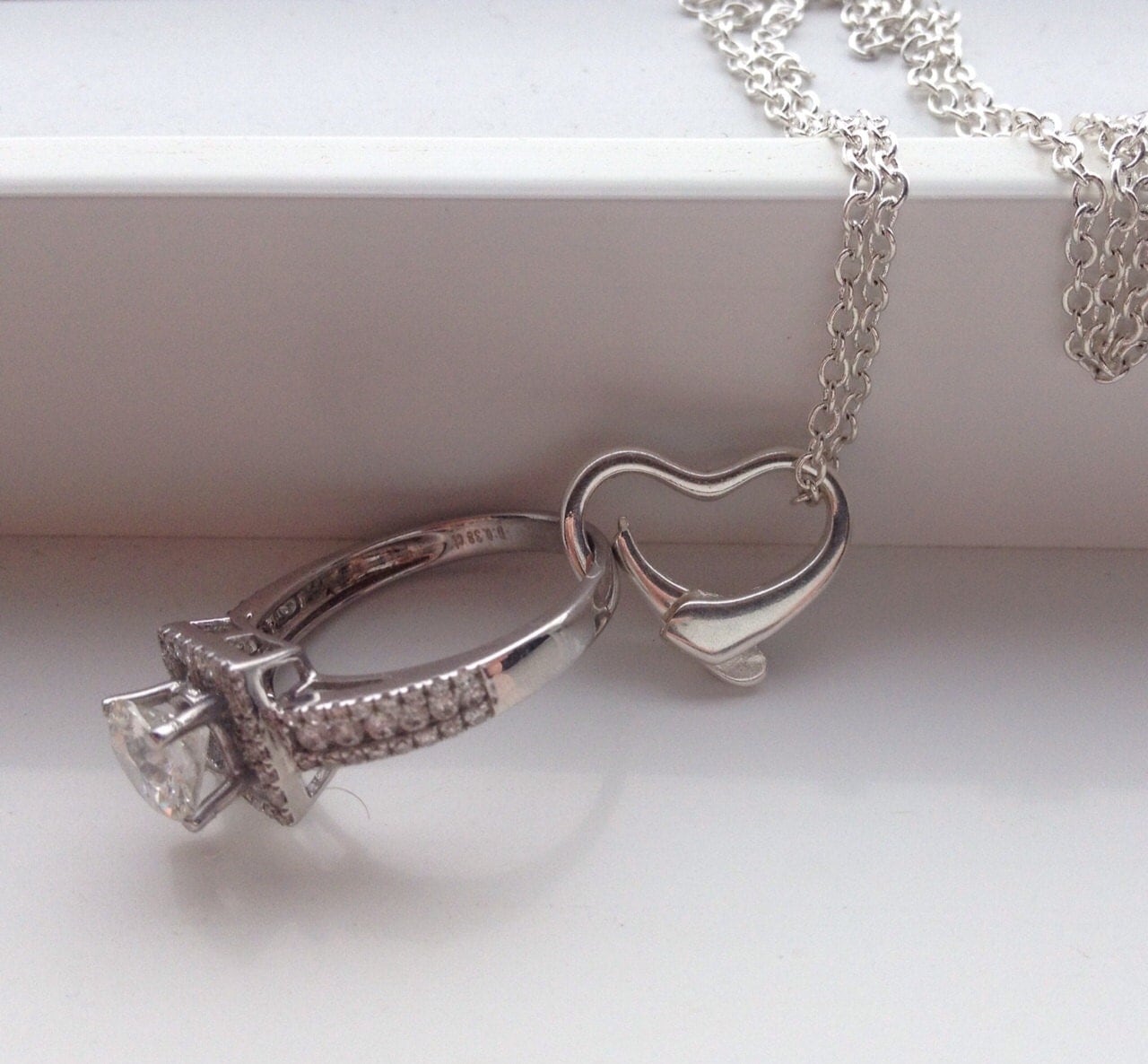 Pregnant wedding ring necklace