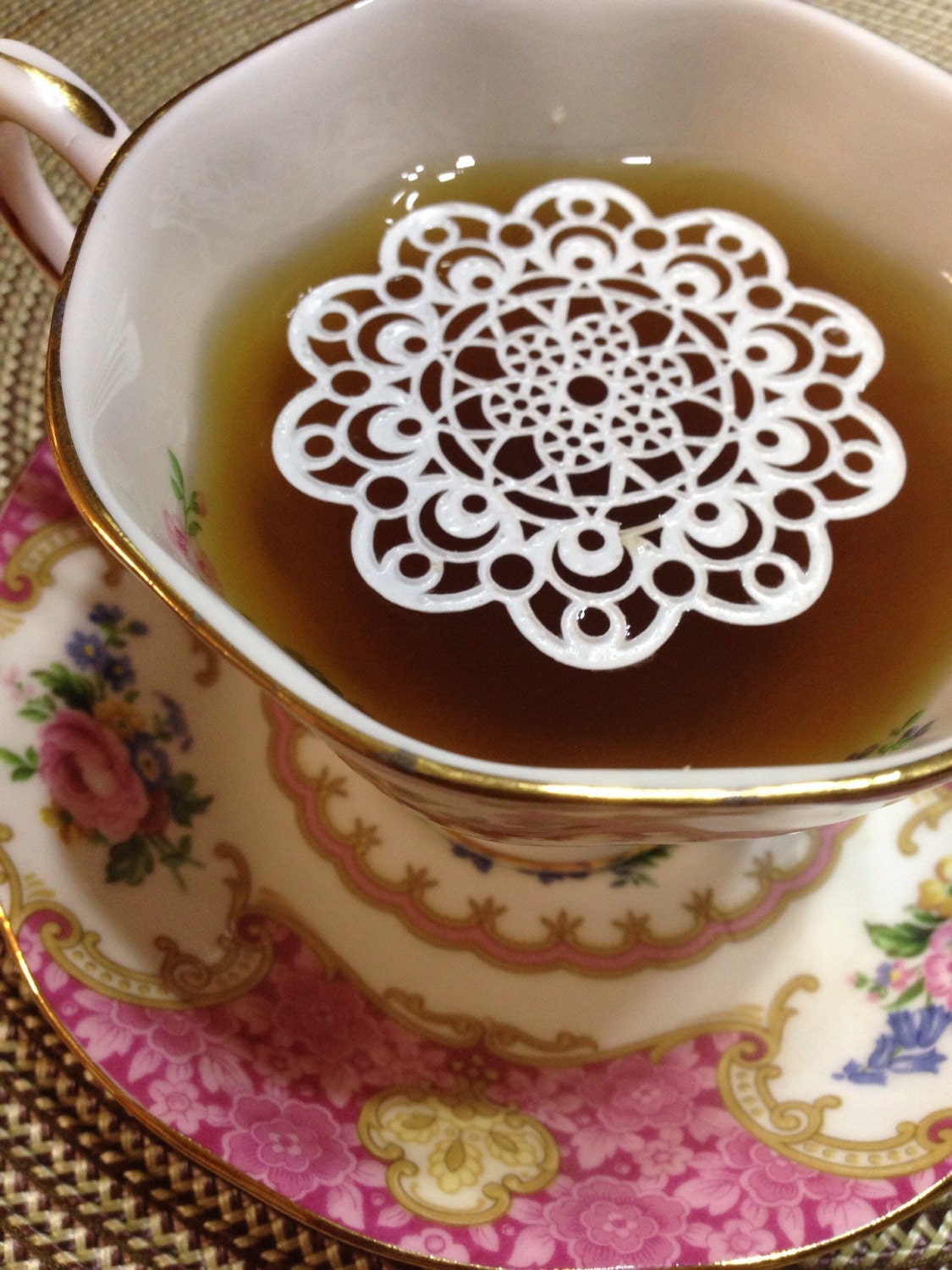 24 Sugar Doilies 2.5 Edible Aztec Doily Tea or Coffee