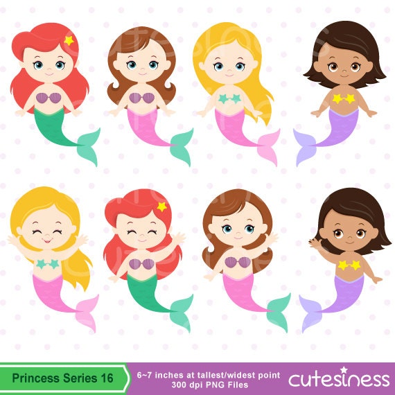 Mermaid Digital Clipart Mermaid Clipart Mermaid Clip by Cutesiness