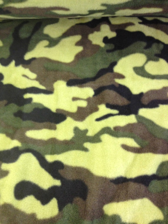 Extra Soft Fleece Fabric with Green Army by RemnantShopFabric