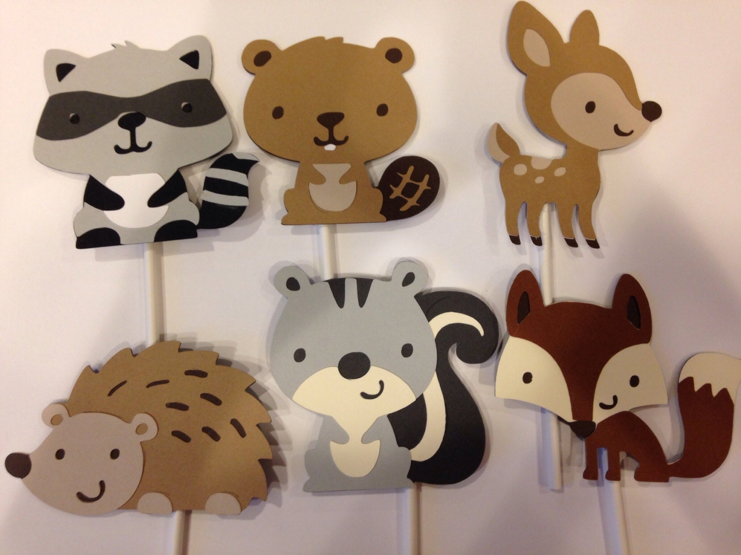 12 Woodland Animal Cupcake Toppers