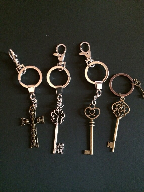 Goth keys keychains by RougeCat on Etsy