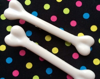 Pair of Small Pebbles Bone Hair Clips