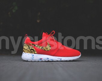 nike roshe run floral orange