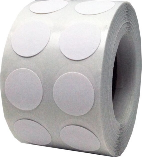 1000 White Dot Stickers Small 1/2 Inch Round Adhesive