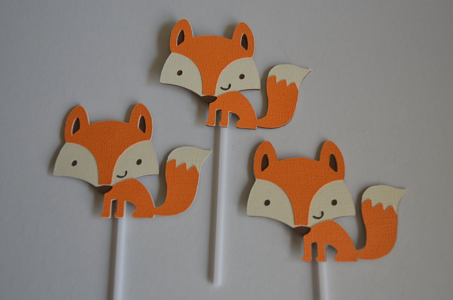 12 Fox Cupcake Toppers Fox Baby Shower Foxy Lady Fox themed