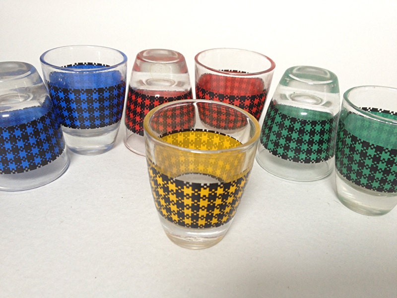 Set of French Small Shot Glasses 50's
