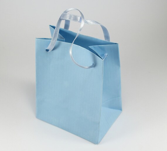 50 Extra Small Gift Bags handmade of Baby Blue by stoykaspaperie