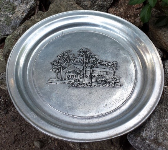 Vintage Pewter Serving Tray/Platter by NorthernVintageFinds