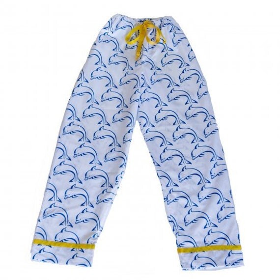 Blue Dolphin Pajama Pants By Jaejaedesigns On Etsy