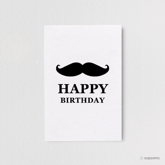 items similar to printable happy birthday card for him