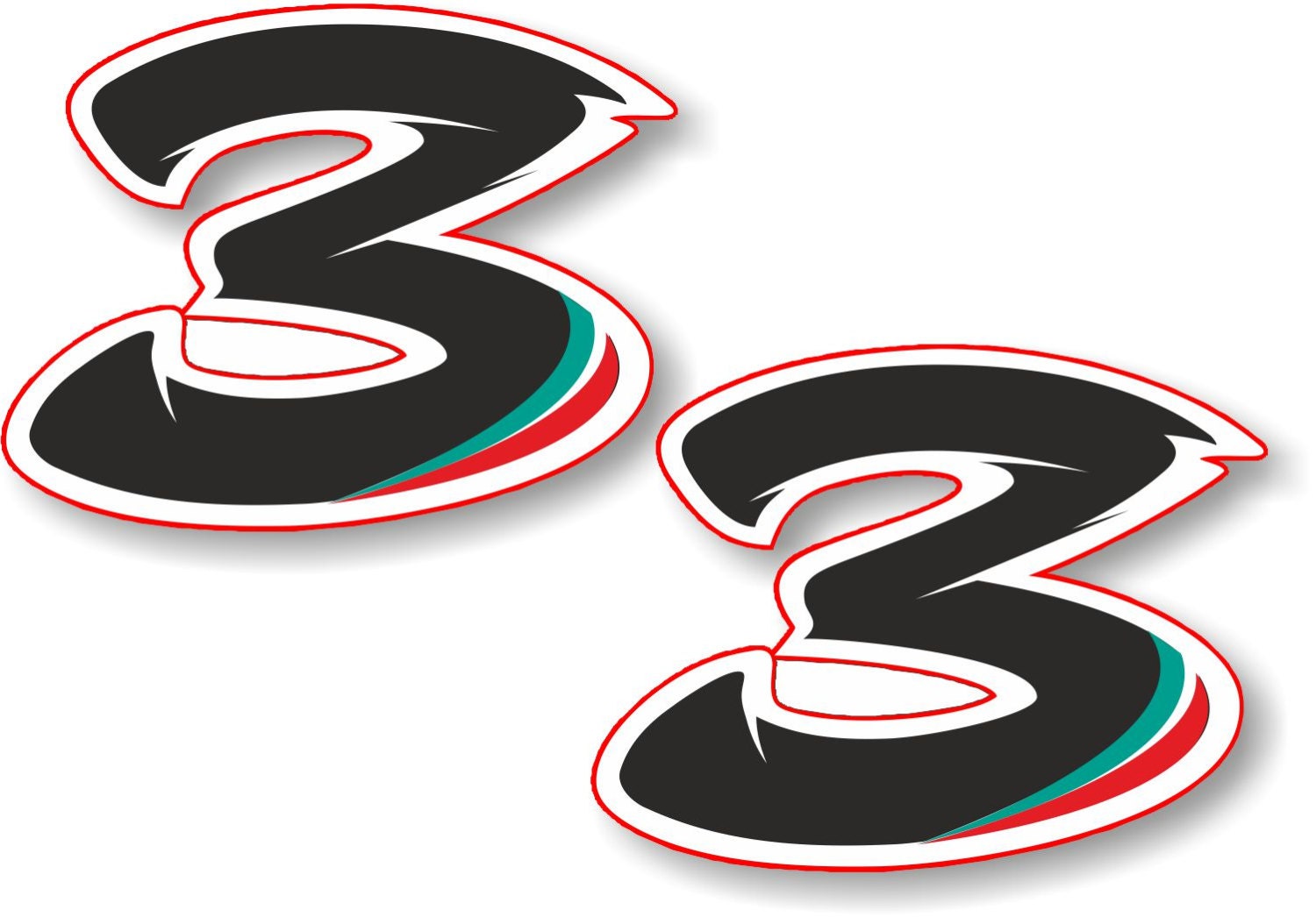 Vinyl sticker/decal Riders Race Number Max Biaggi 3 extra