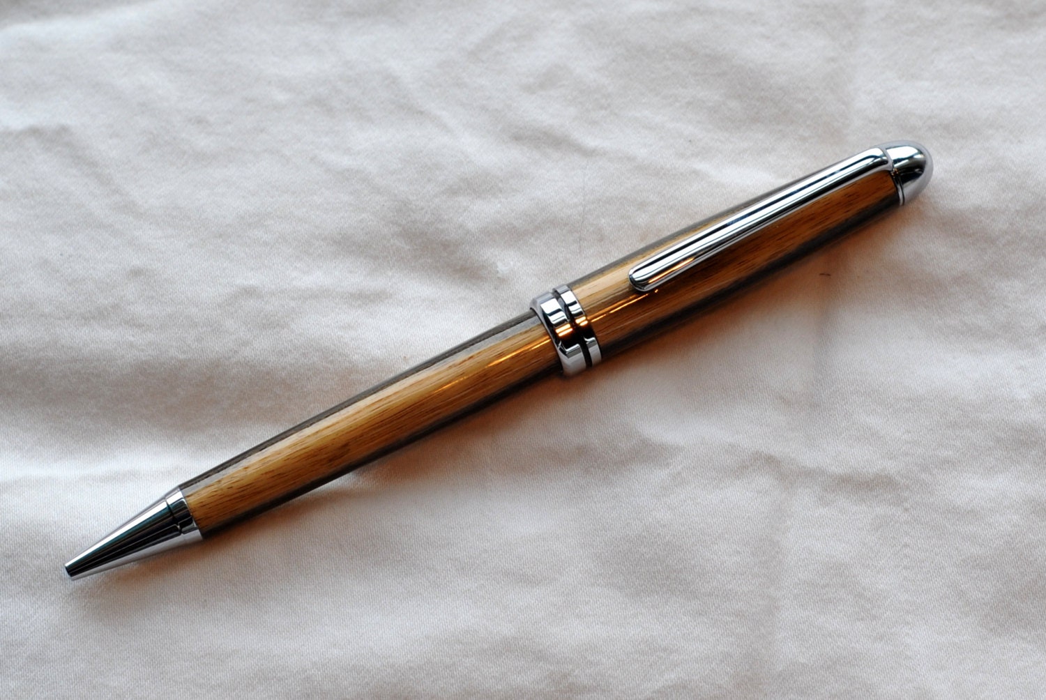 Wood Pen Black and White Ebony Ballpoint Pen