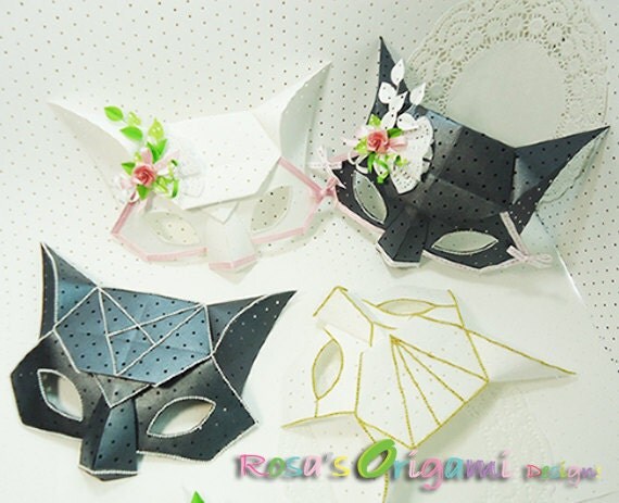 Masquerade Mask Halloween Origami Mask Download Digital