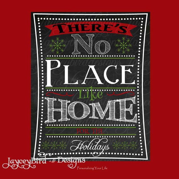 Items similar to 16x20 or 8x10 Chalkboard Christmas Home For The ...