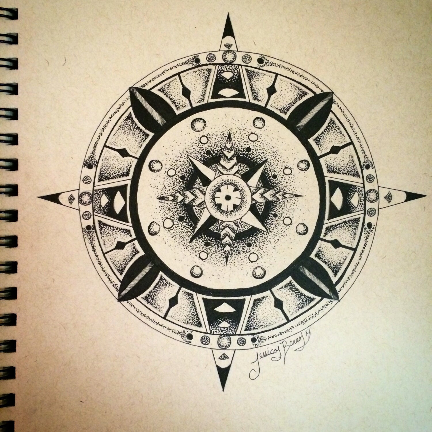 Items similar to Compass Mandala on Etsy