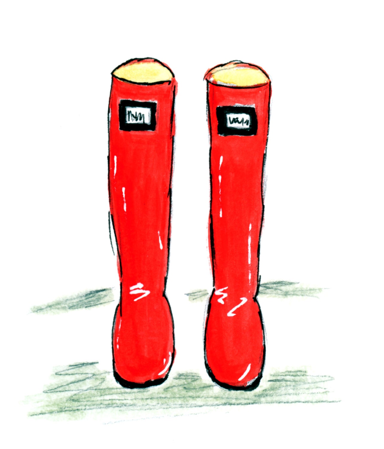 red rain booties