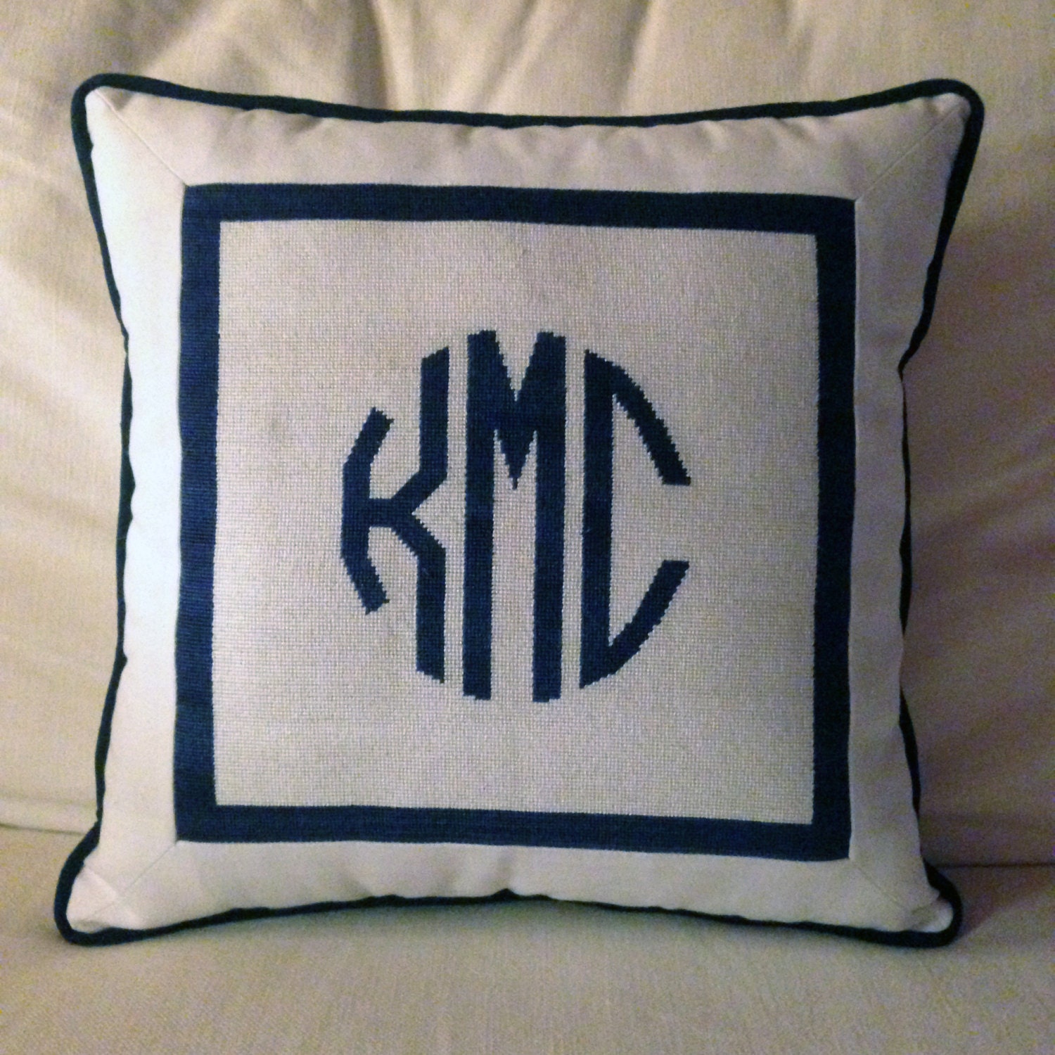 Custom Monogram Needlepoint Canvas