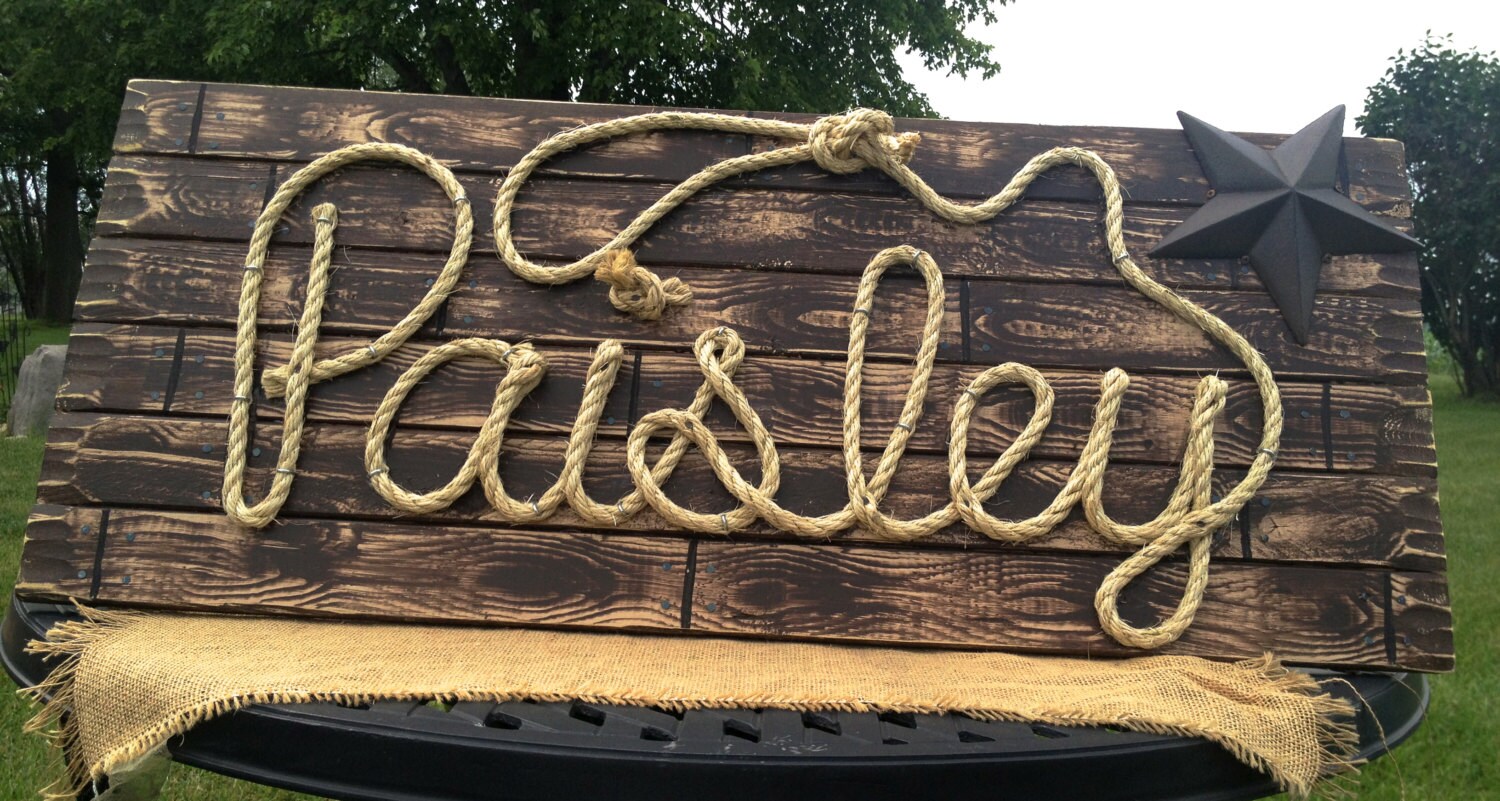 Western Rope Name Sign
