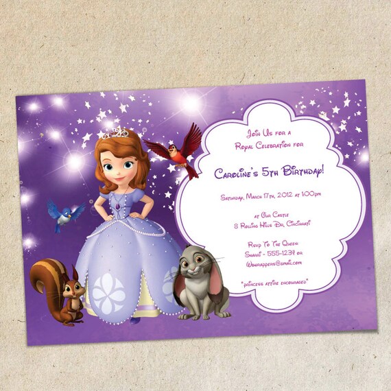 for decoration party birthday first Template First Invitation the Download Sofia Party Instant