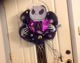 Items Similar To Nightmare Before Christmas Wreath On Etsy