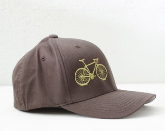 VITAL BICYCLE L/XL Flexfit Fitted Cap Olive on Brown large/extra large