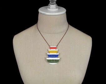 Pyrex Stacked Vintage Bowls Necklace - Laser Cut Acrylic (C.A.B. Fayre Original Design)