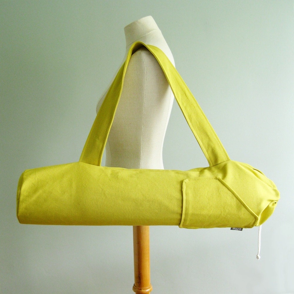 Yoga Bag. Gift for Yogi. Yellow Yoga Mat Bag. by effiehandmade