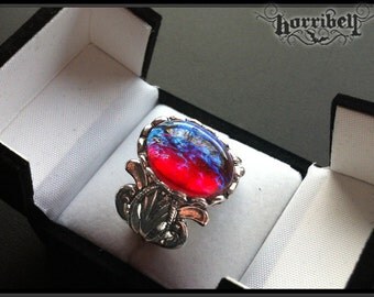 Gothic Dragon's Breath Ring - F ire Opal Ring - Victorian Ring ...