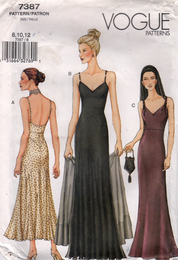 Vogue 7387 Misses EVENING  DRESS  and Stole Pattern  Seam