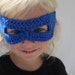 crocheted black superhero mask for infants by by yourmomdesigns