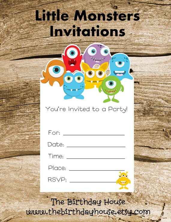 Little Monster Party Invitations 5