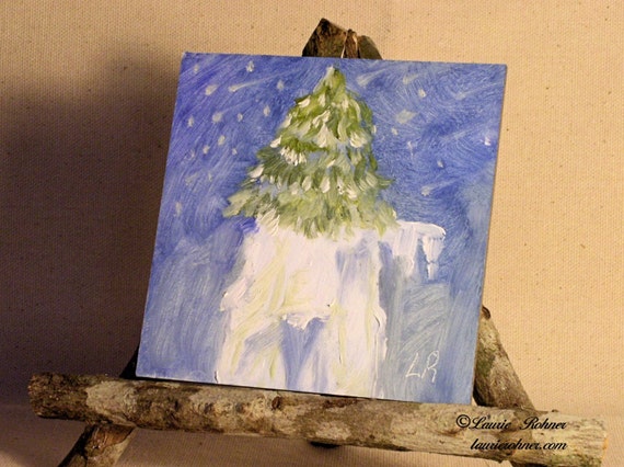Original Oil Landscape Nature Art Snow