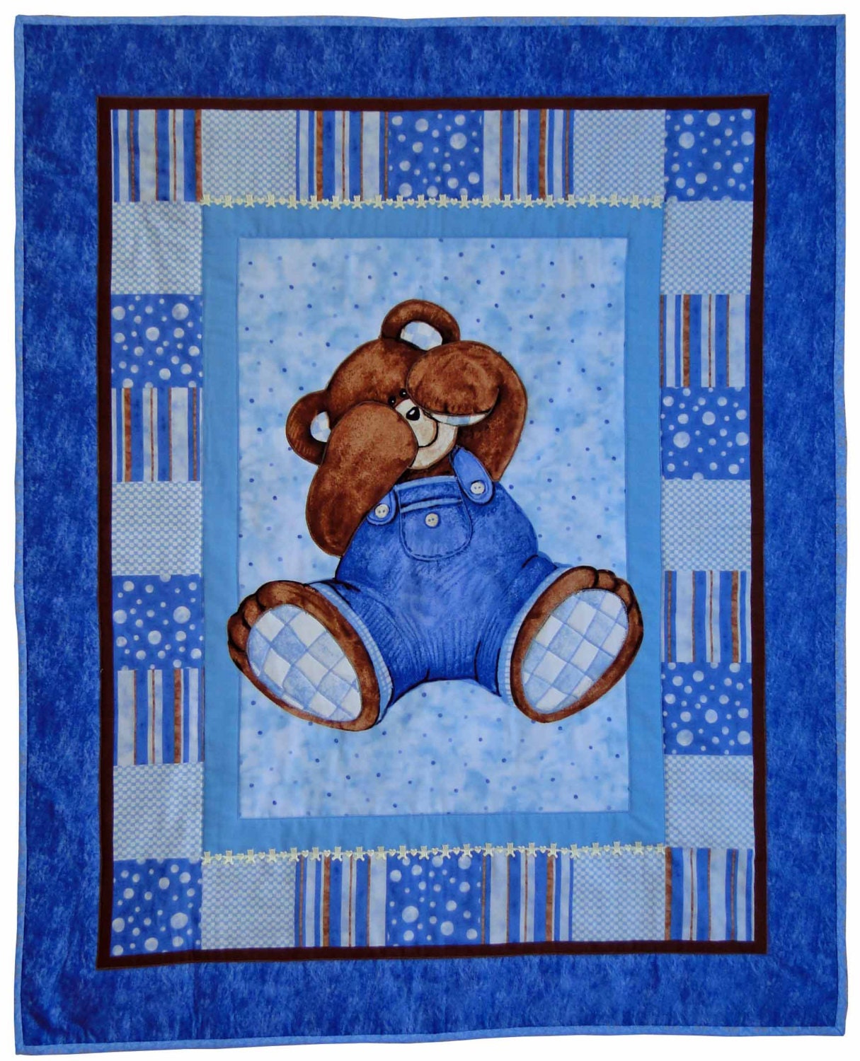 Shy teddy bear quilt babytoddler.