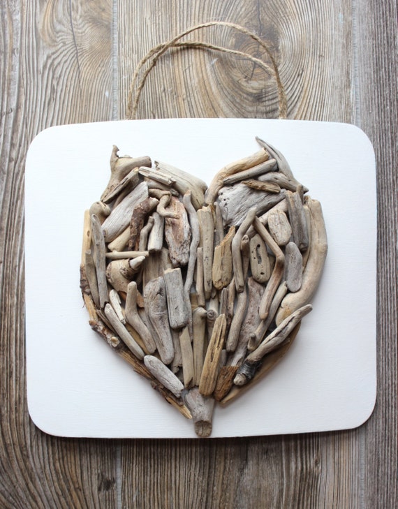 Driftwood Heart Wall Hanging Handmade Home Decor by ElaLakeDesign