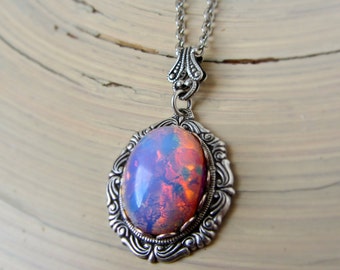 Opal Necklace Pink Fire Opal Jewellery