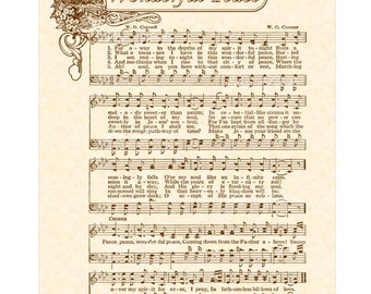 If I Could Hear My Mother Pray Again 8x10 Antique Hymn Art