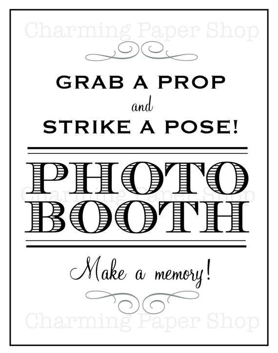 Items similar to Photo Booth Sign, Printable Photo Booth Sign ...