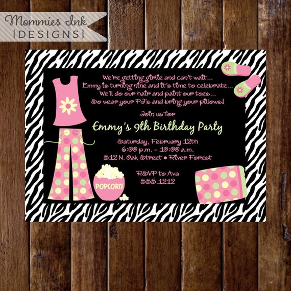 Sleepover Fun Birthday Party Invite - Sleepover - Sleep over Invitation - Girl Party - Birthday Invite - PRINTABLE INVITATION DESIGN Il_570xn