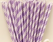 Paper Straws, 25 LILAC TRIPLE STRIPE Paper Straws, Bridal Shower, Tea Party, Preppy Girl, Princess, Bridal Tea, Mothers Day, Vintage Wedding Il_170x135