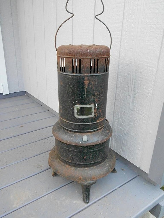Vintage KEROSENE HEATER STOVE Montgomery Ward Store Black
