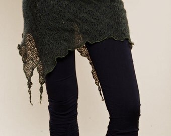 Bottle Green Pixie Skirt - Cute Knit Skirt - woman clothing