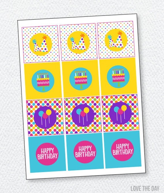 Pretty Polka Dot Party PRINTABLE Tags by Love The Day Il_570xn
