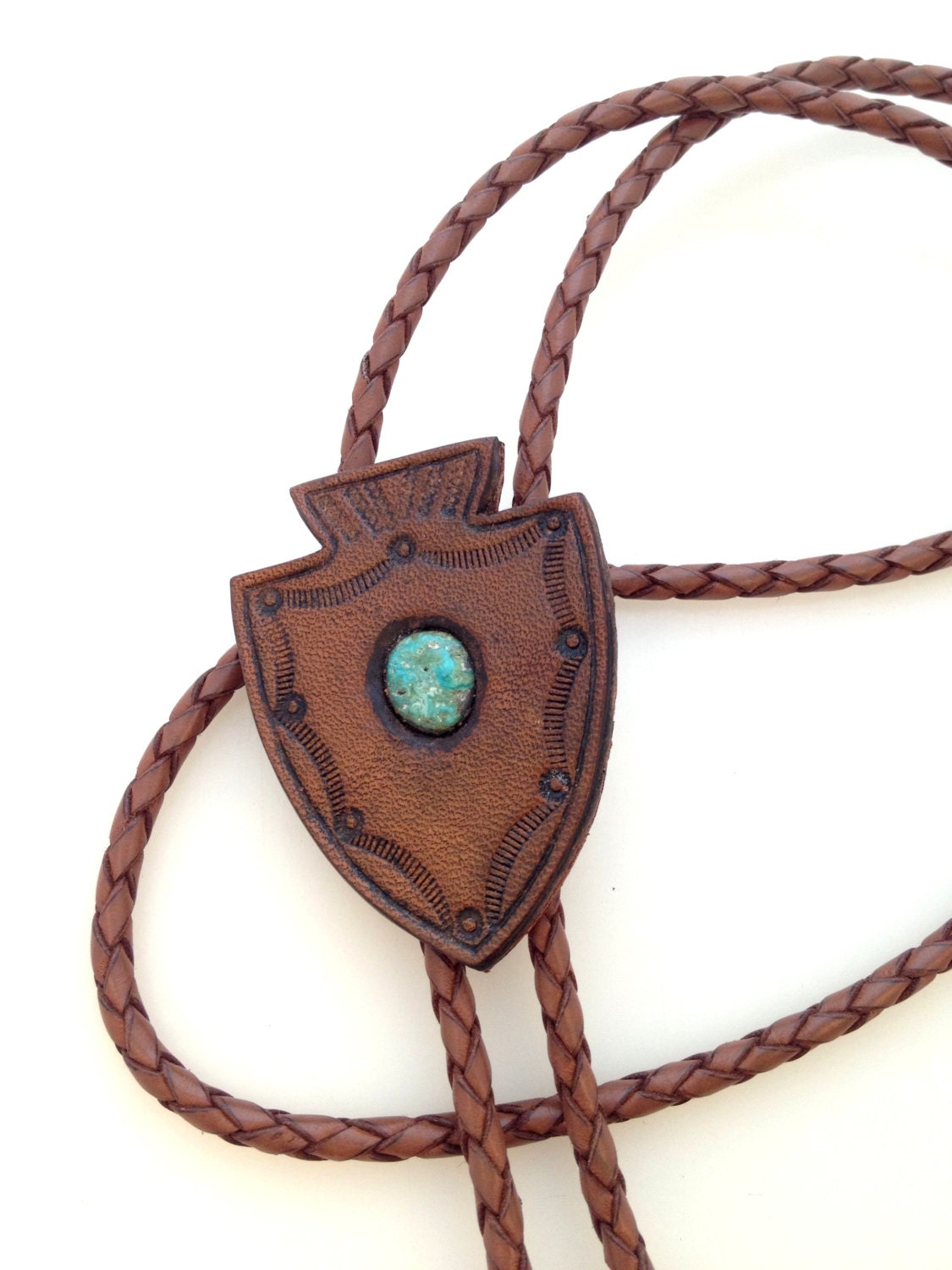 Handmade Leather Arrowhead Bolo Tie with by TILTadornments on Etsy