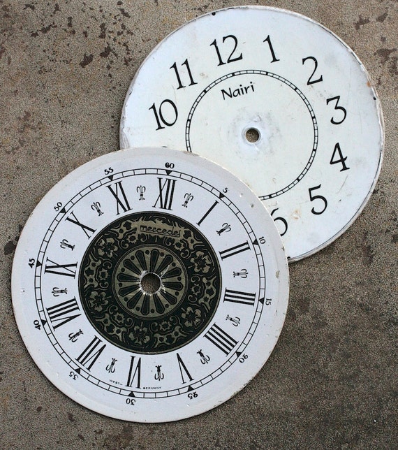 Vintage Alarm Clock Faces cardboard D16